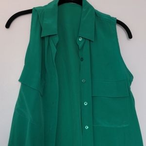 100% silk equipment sleeveless top